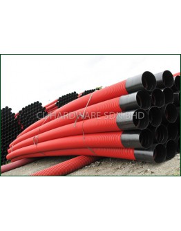 6" X 6M D/W CORRUGATED CABLE PIPE C/W SOCKET [SKT]