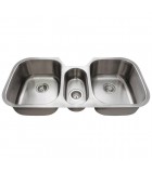 AP1050A 40" X 20" STAINLESS STEEL SINK C/W 2 AND HALF BOWL