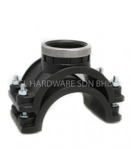 125MM x 2" HDPE CLAMP SADDLE C/W CAP [FISH]